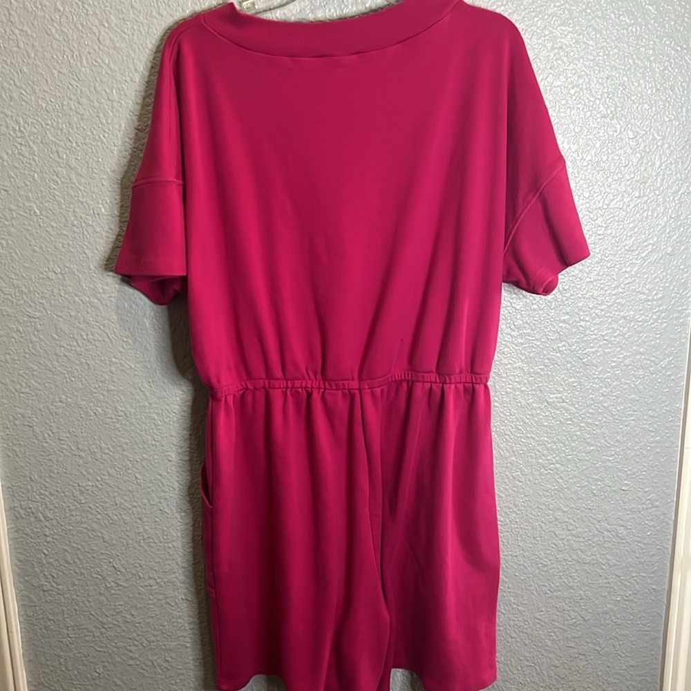 Zenana short romper hot pink size 2X with pockets - Picture 2 of 5